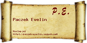 Paczek Evelin névjegykártya